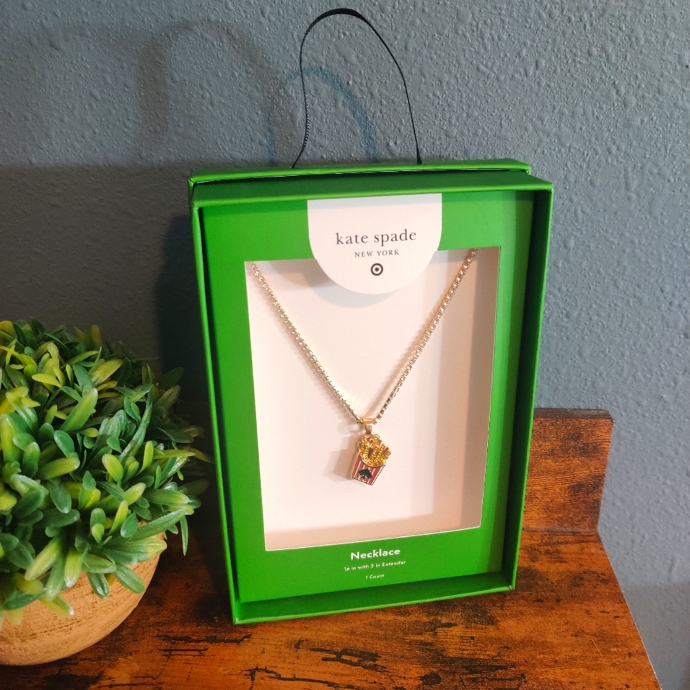 Kate Spade Fries Necklace New In Box Target Nwt 16" + 3" Extender Ace Playing